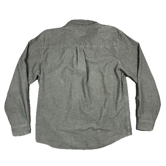 Woolrich Button Up Mens Cotton Flannel Chamois Shirt Large Green Lumberjack - Picture 4 of 13